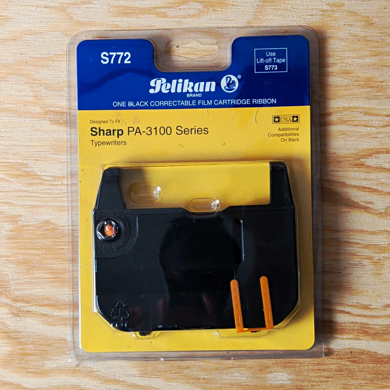 Pelikan S772 Black Correctable Film Ribbon Sharp PA-3100 Typewriter NOS Sealed