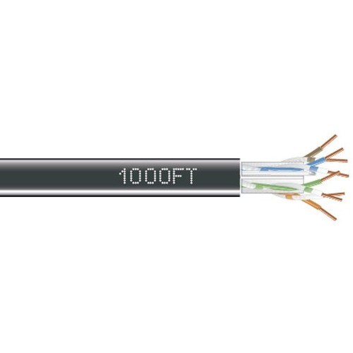 Black Box 1000ft Bulk CAT6 550-MHz Solid UTP CMR PVC Cable Black EYN880APB1000