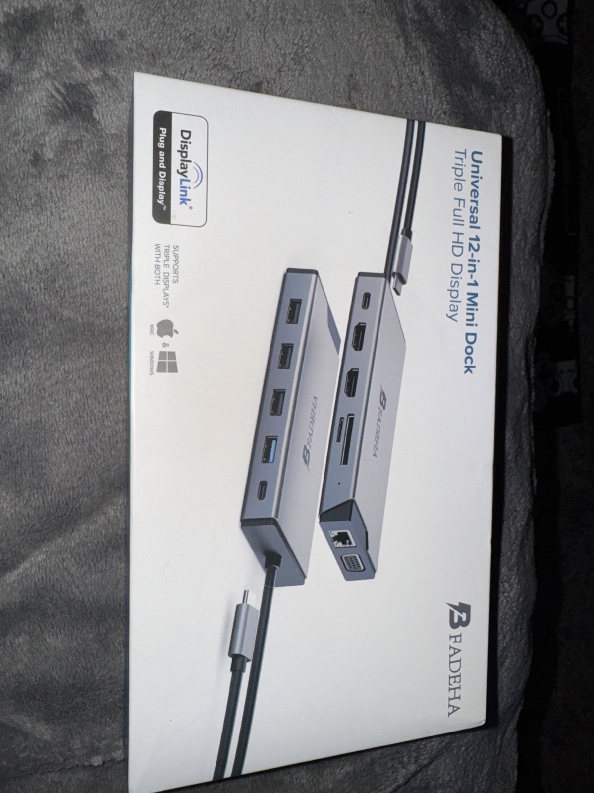 BFADEHA Universal 12-in-1 Mini Dock Triple Full HD Display