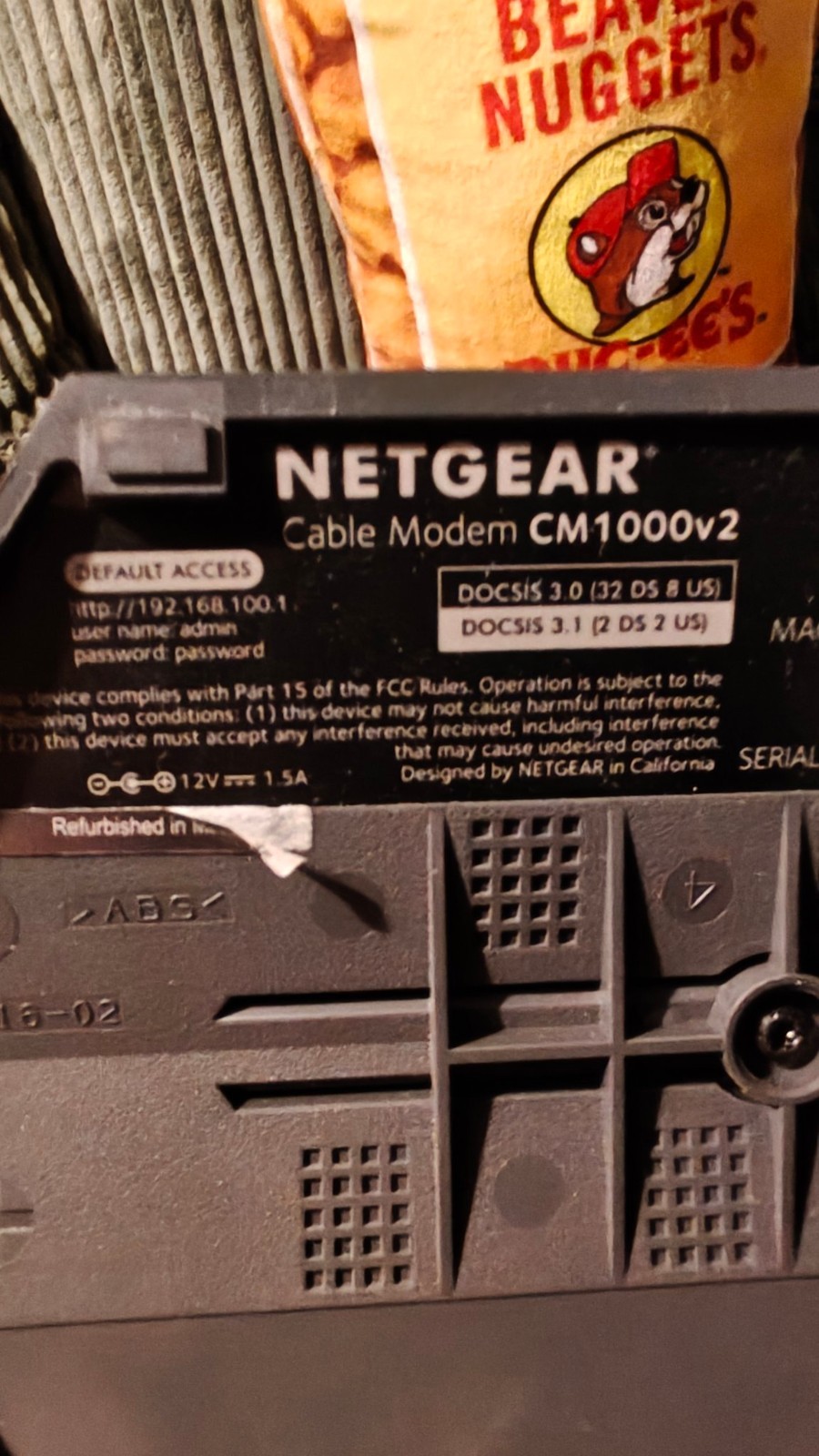 NETGEAR CM1000v2 DOCSIS 3.1 Cable Modem Bundle w/ Adapter & Cable - Used