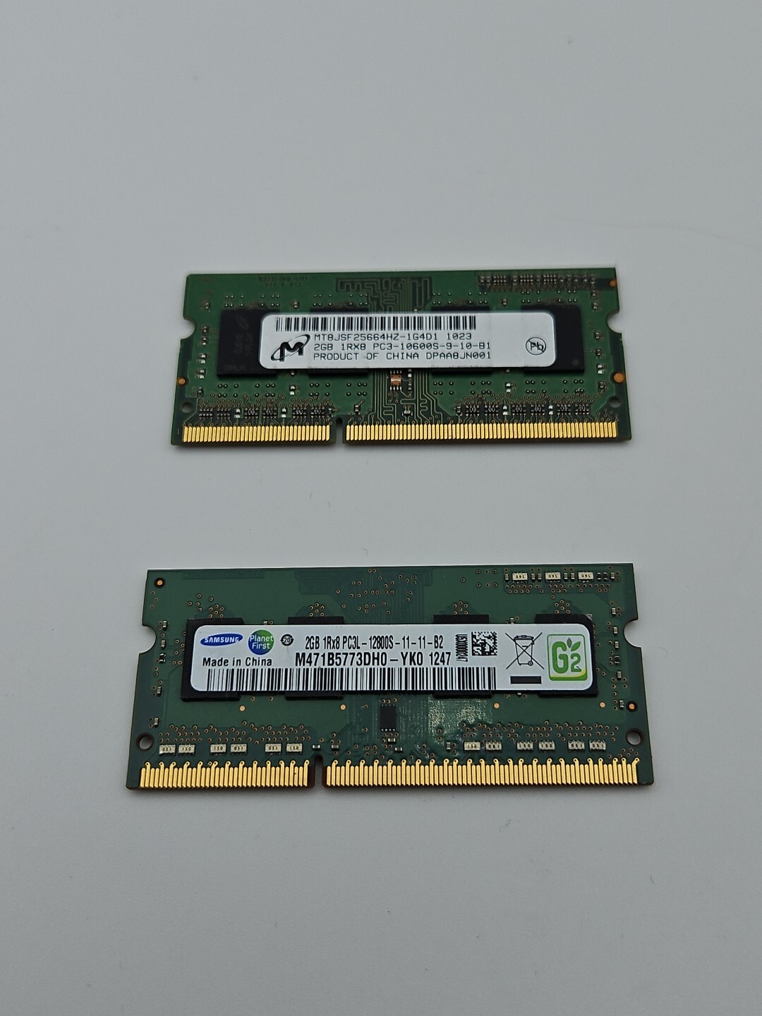 4GB(Total) Samsung/Micron 2GB Each 1333 MHz DDR3 SDRAM Laptop  Memory Tested