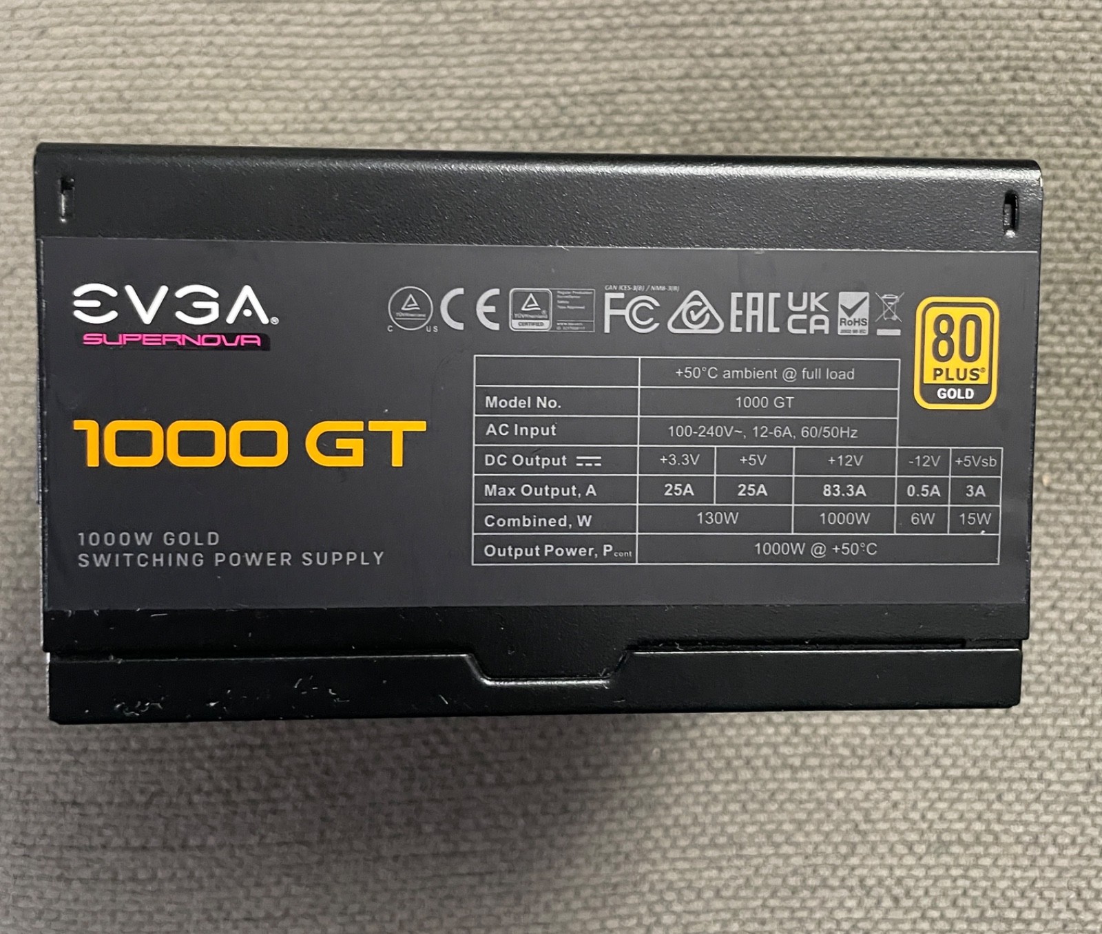 [MINT] EVGA SUPERNOVA 1000 GT 80 Plus Gold 1000W Fully Modular Power Supply