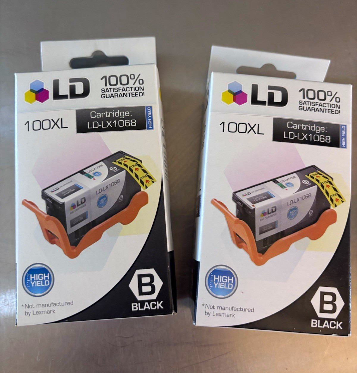 LD Compatible Ink Cartridge for Lexmark 100XL Black High Yield Inkjet 2pk