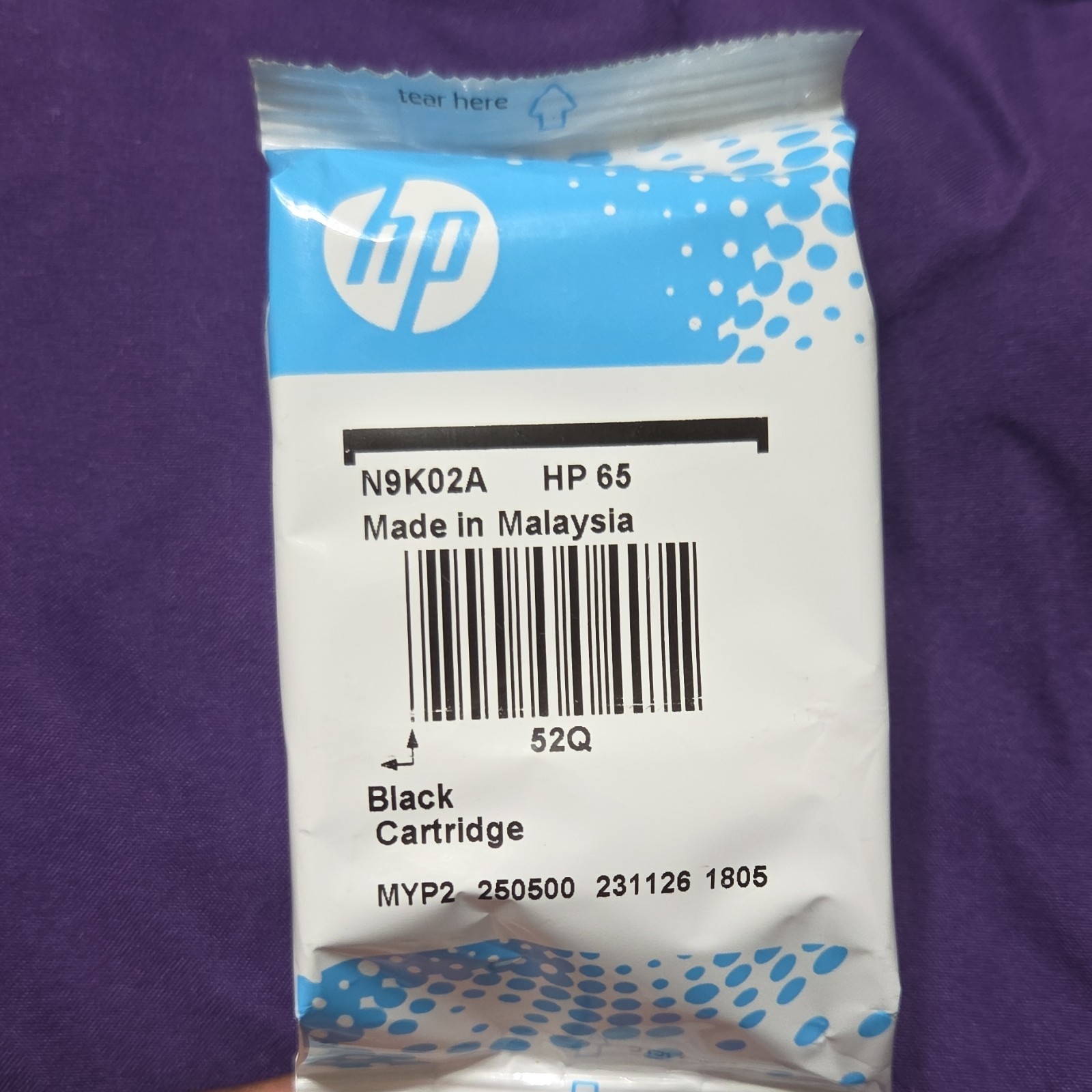 HP 65 Black Inkjet Ink Cartridge N9K02A, Compatible For HP 65 Printers