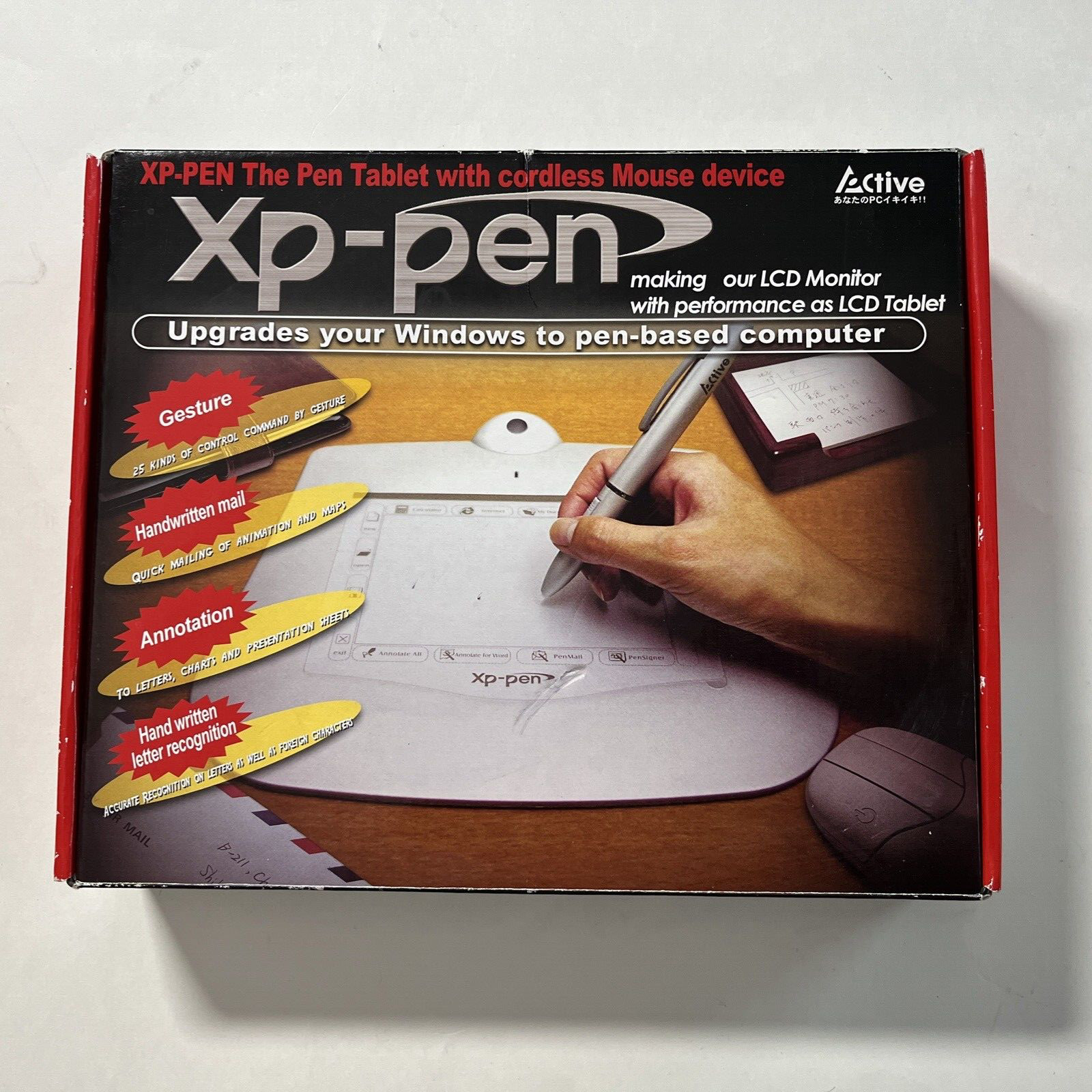 Vintage P-Active XP-Pen Graphic Pen Tablet + Cordless Mouse Stylus XP-5550A PC