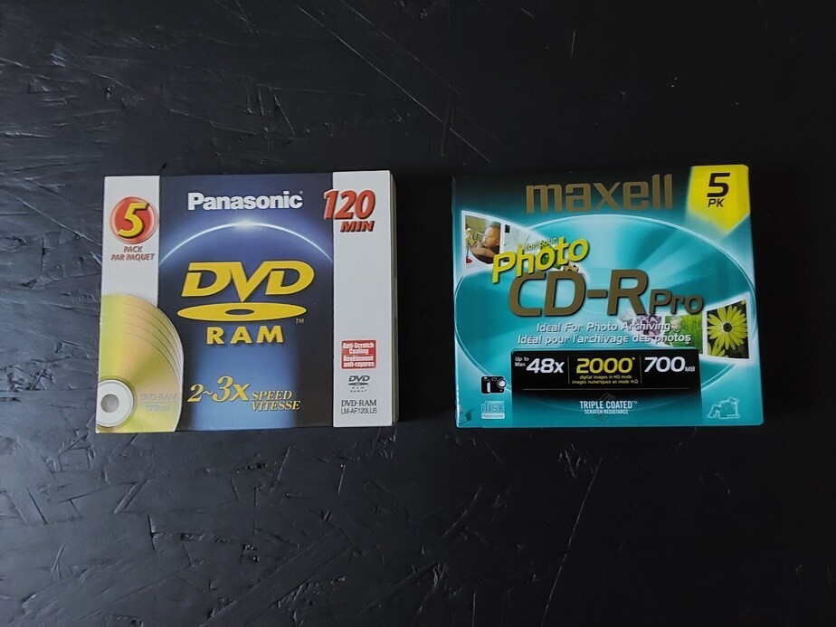 Vintage Blank Disc Lot Sealed Maxell Photo CD-R Pro & Panasonic DVD-RAM New NOS