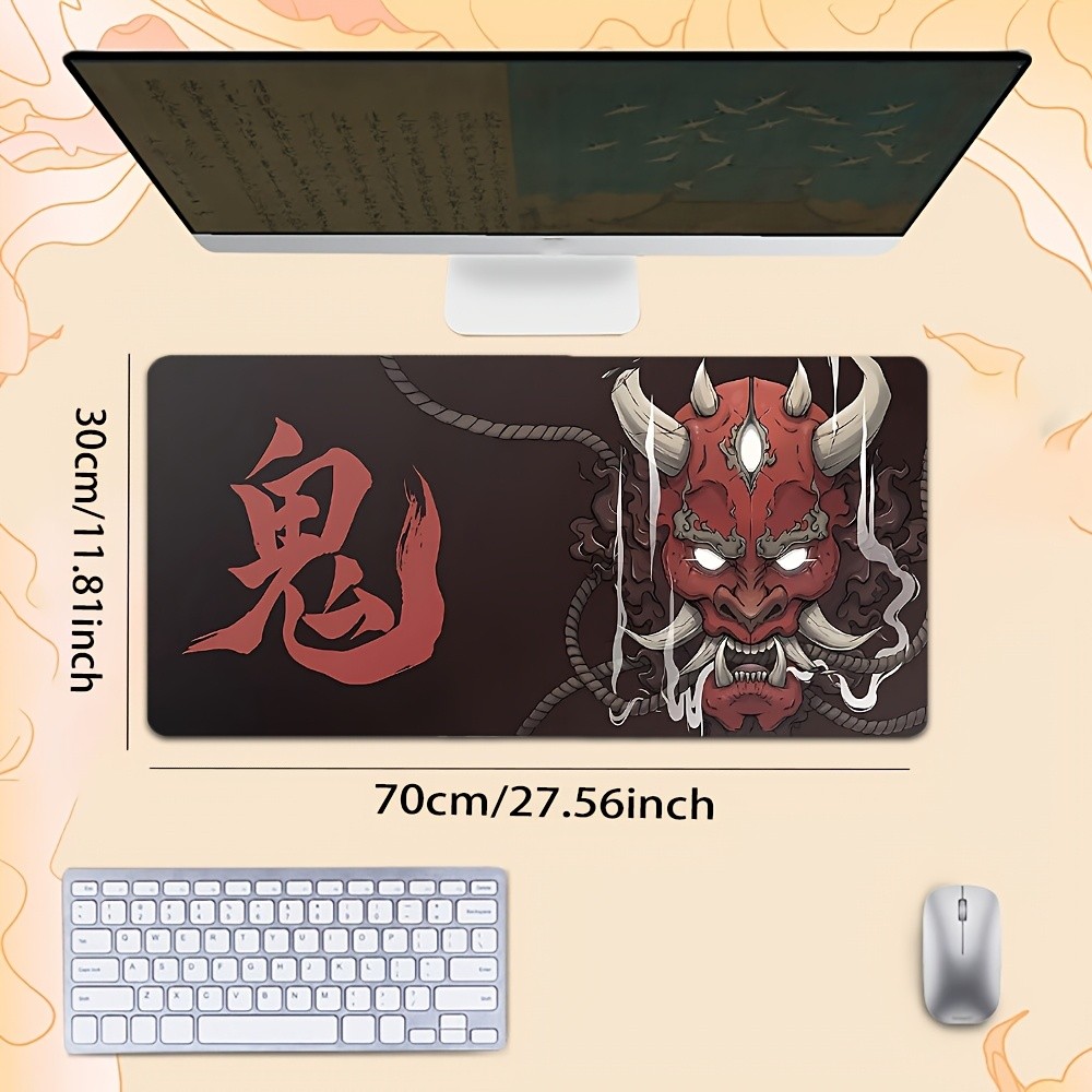 1pc HD Printed Pattern Mouse Pad, Mythical Mask Themed Trendy New Mouse Pad, X