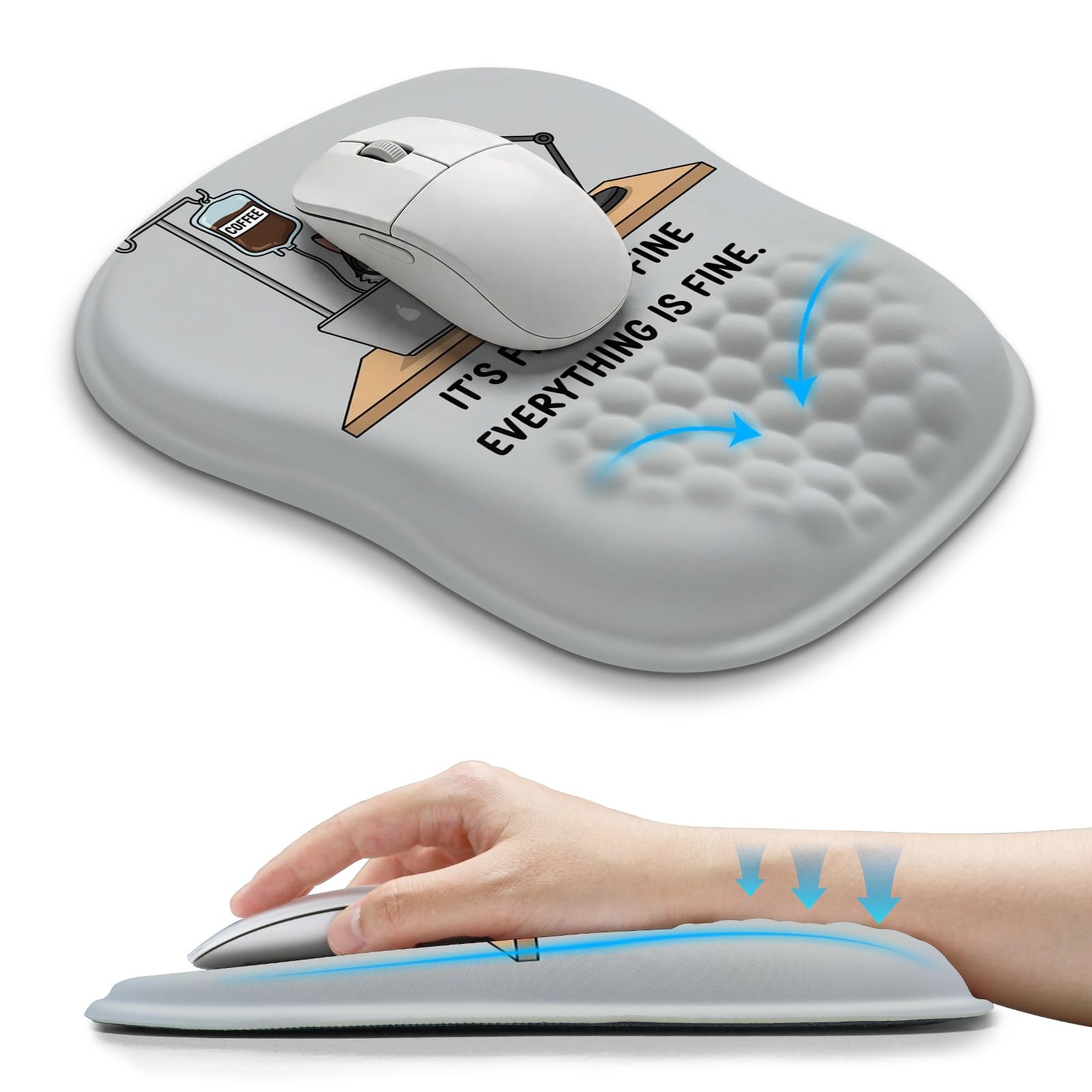 Ergonomic Wrist-Hugging Mouse Pad Wrist Support, U-Shaped Holding Wrist Rest ...