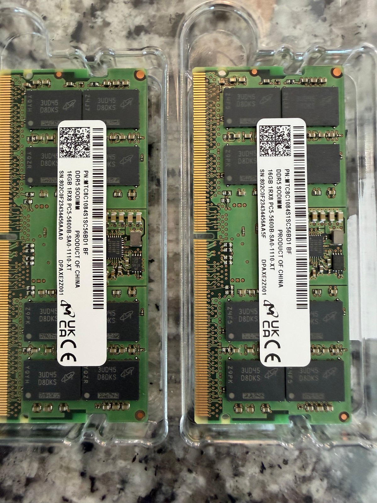 Micron 32gb DDR5 5600MHZ PC5-5600B SODIMM LAPTOP MEMORY KIT 2x16GB
