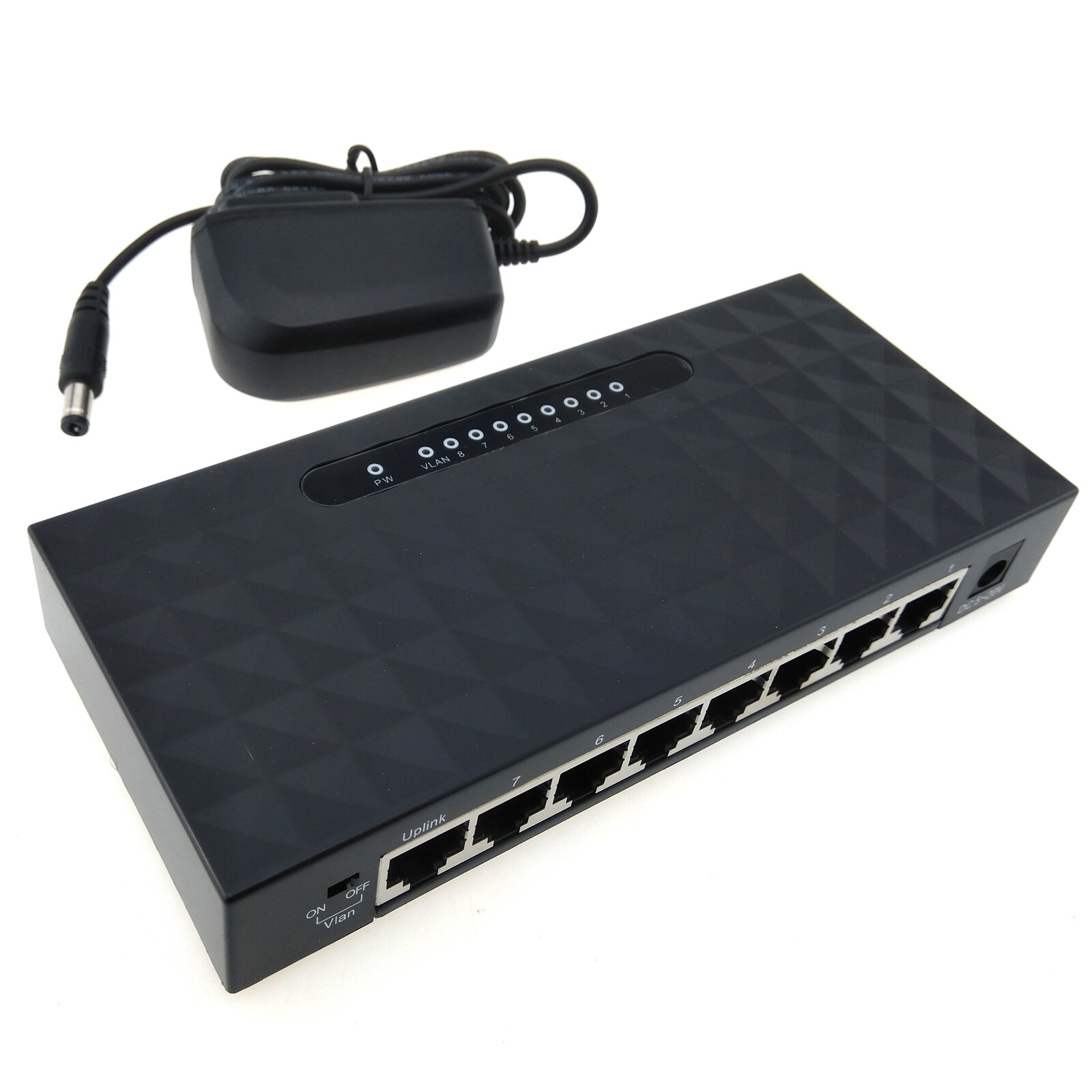 Network Switch 8 Port Gigabit Ethernet 1000Mbps Internet LAN PC TV Broadband Hub