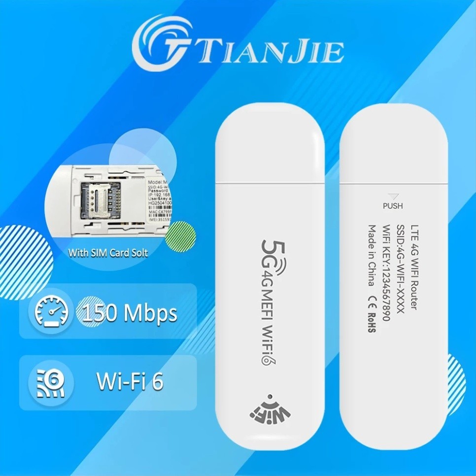 Portable WiFi 6 Hotspot Router - 4G LTE, 150Mbps, Multi-Device, Secure MIMO, Tra