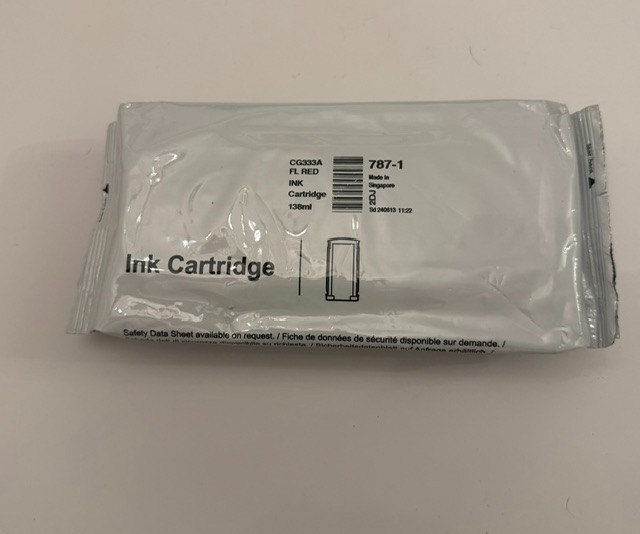 New Genuine Pitney Bowes 787-1 Fluorescent Red Ink Cartridge 138ml CG333A