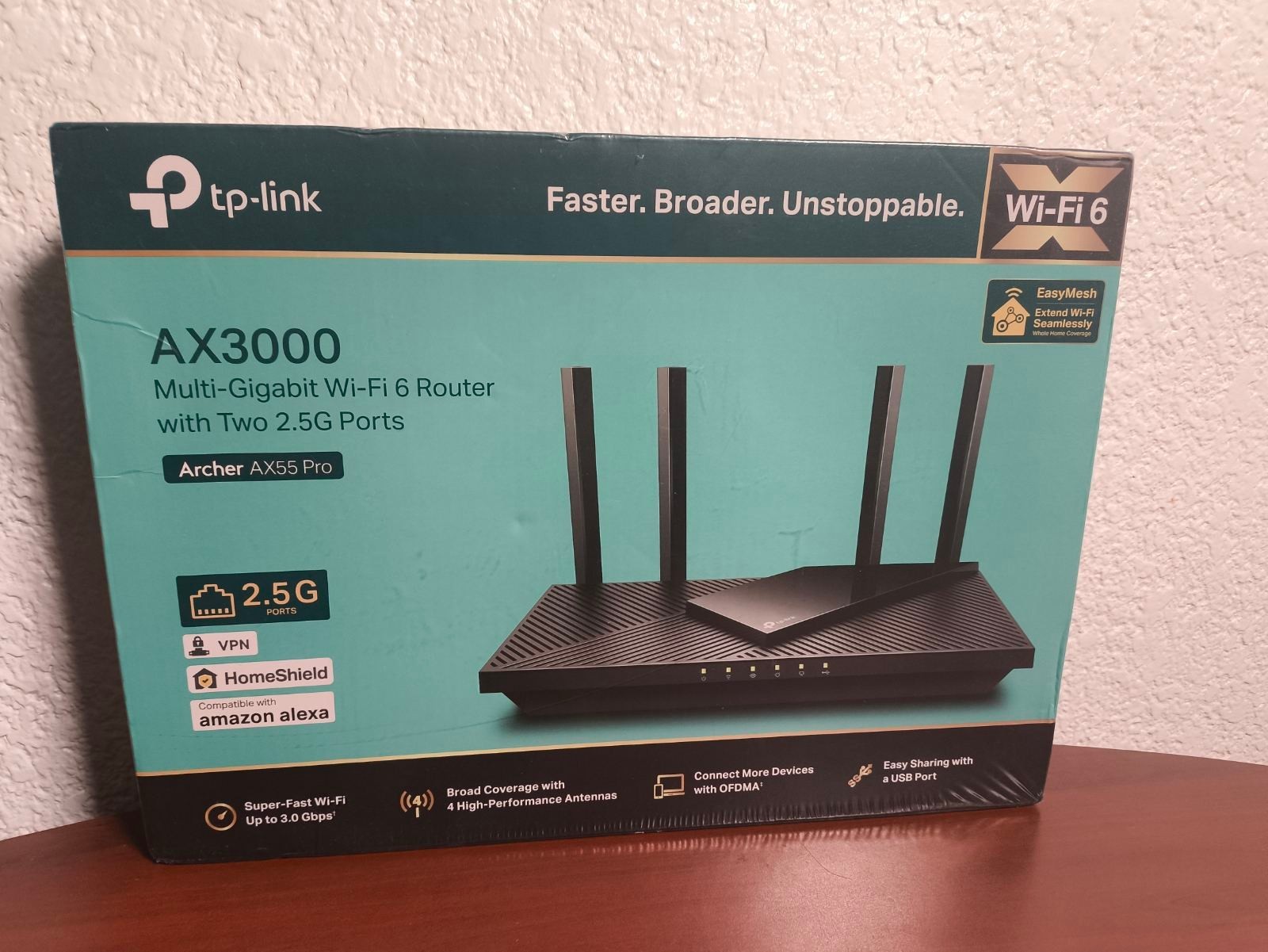 TP-LINK Archer AX55 Pro AX3000 Multi-Gig Wi-Fi 6 Router Two 2.5G Ports