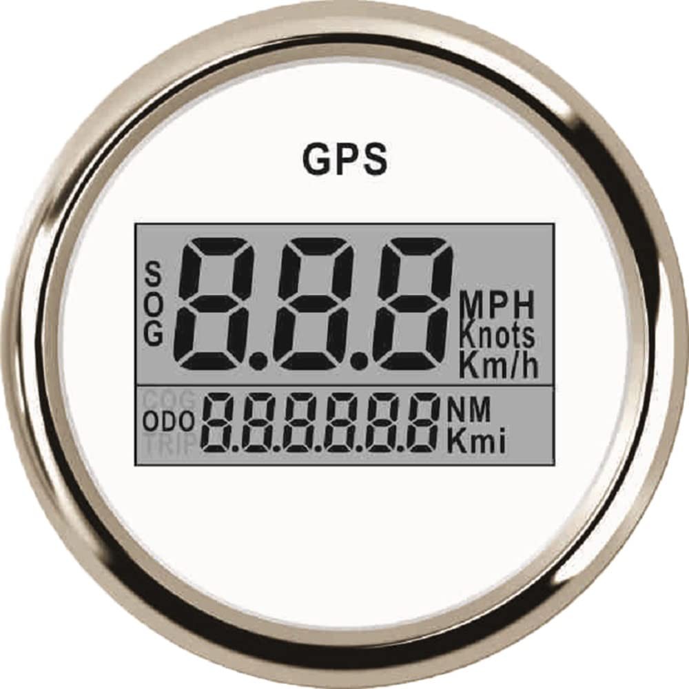 Universal 2 inch Round GPS Speedometer Kit Digital Odometer for Sailboat Yach...