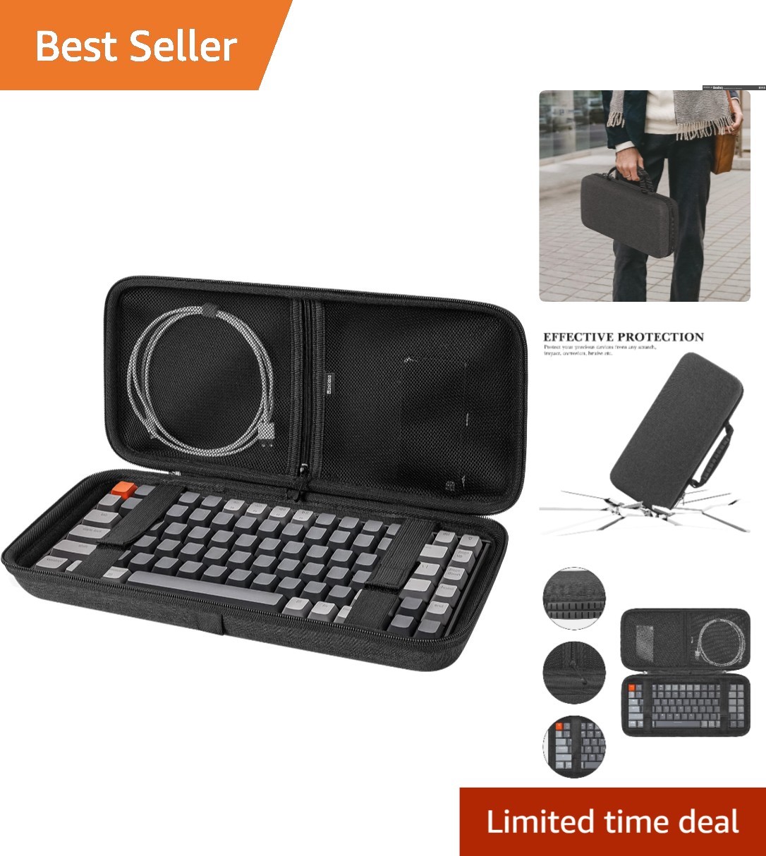 Compact Hard Case for 75% Keyboards - Effortless Storage & Travel Solutions
