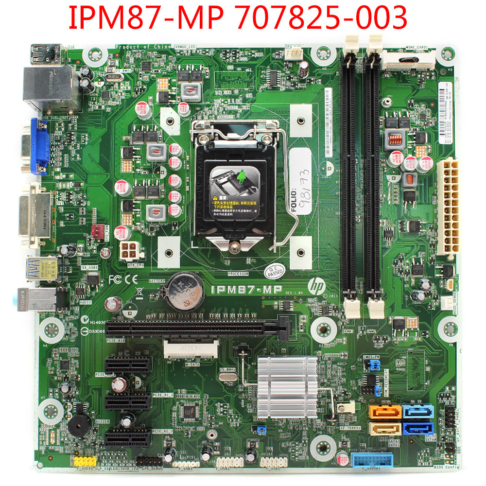 for HP PegatronIPM87-MP 707825-003 732239-503 Mainboard Intel H87 LGA 1150 DDR3