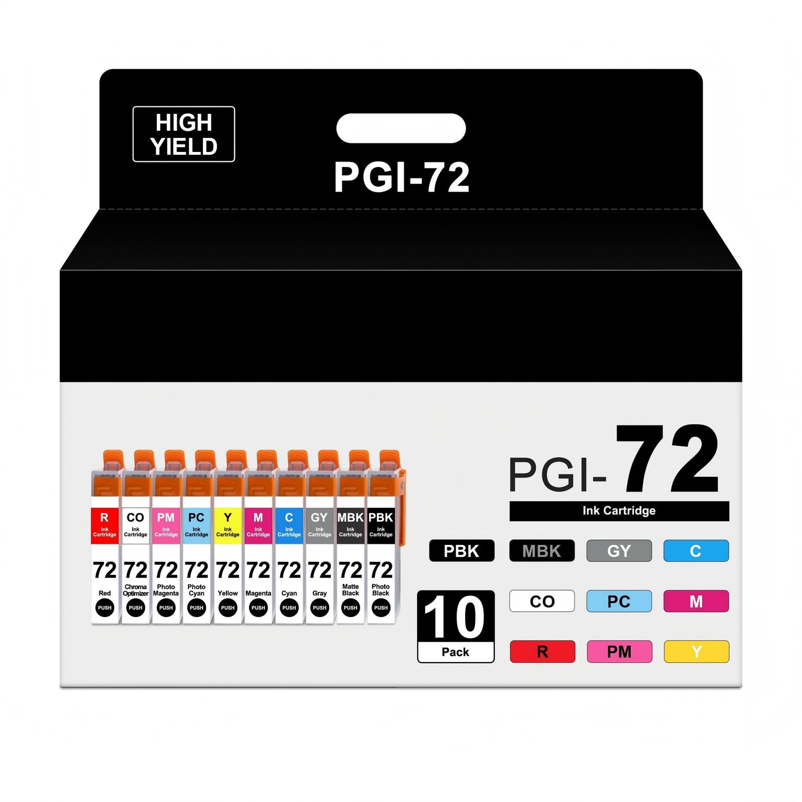 PGI-72 Ink Cartridges 10 Color Pack Replacement for Canon PGI-72 PGI72