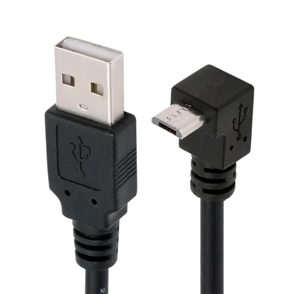 JSER Up Angled 90 Degree Micro USB 2.0 Type 5Pin to 0.25m, Black 