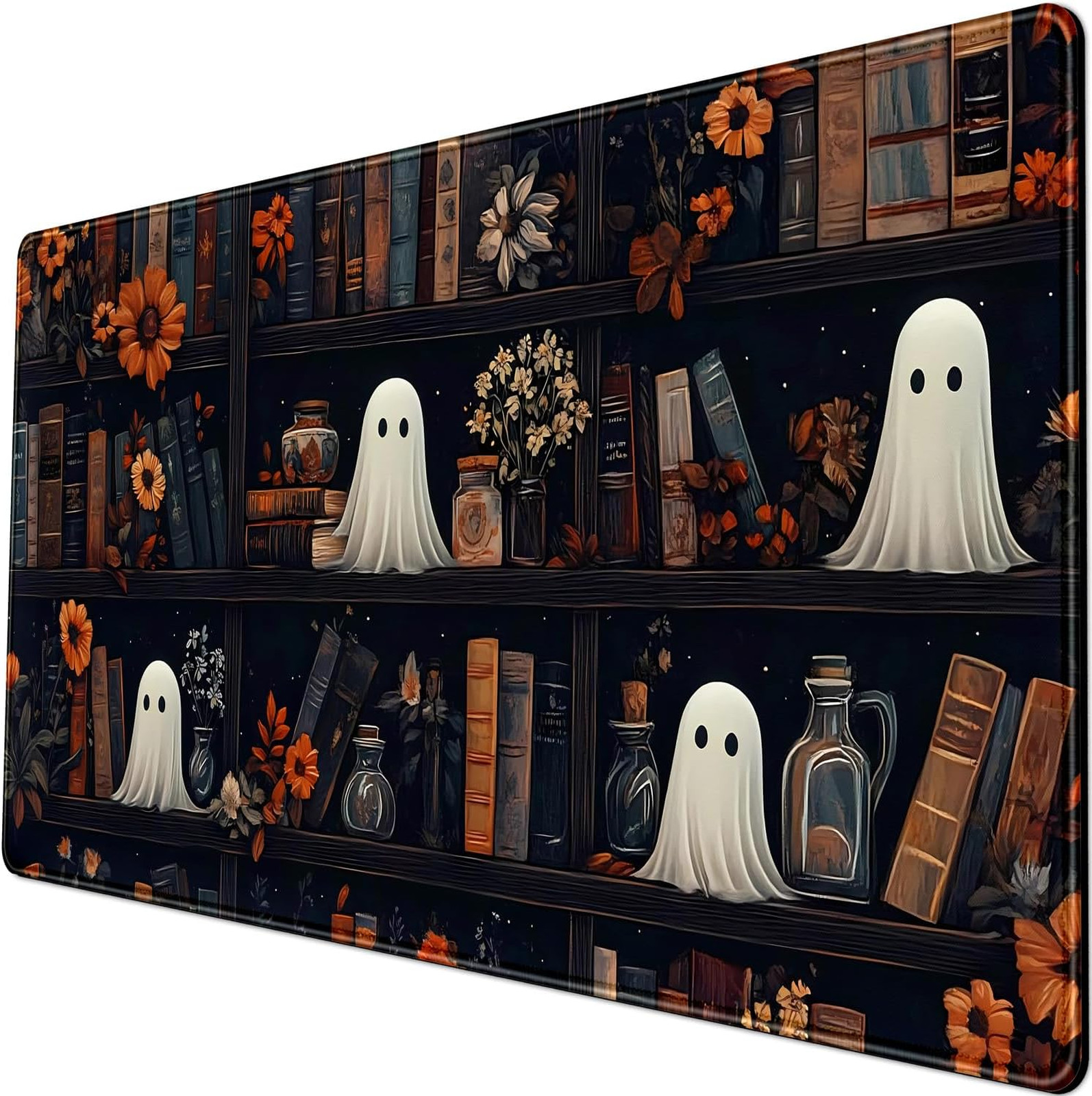 Desk Mat Large Mouse Pad Dark Academia Gothic Kawaii Floral Extended Laptop