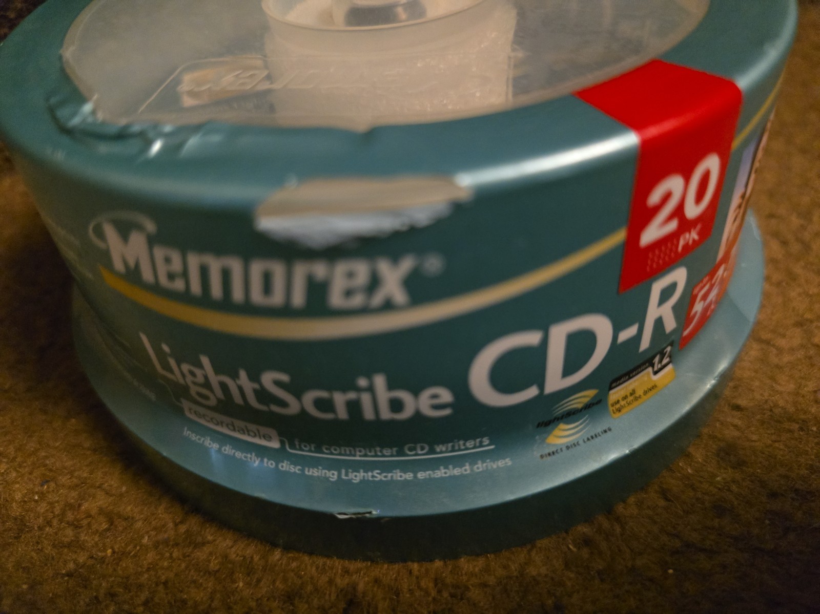Memorex LightScribe CD-R 52X 700MB 80min 20 Disc Pack NEW SEALED AFT