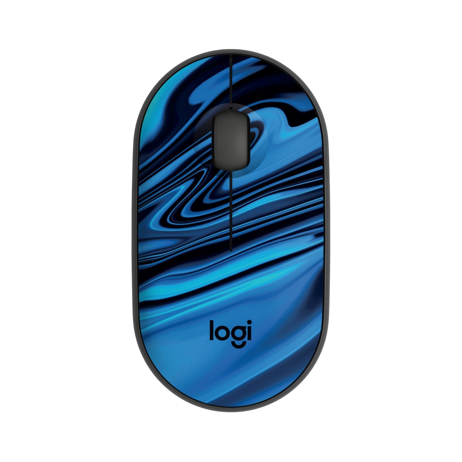 Compact Silent Wireless Mouse - Ambidextrous Design, Blue Galaxy, Ergonomic, Por
