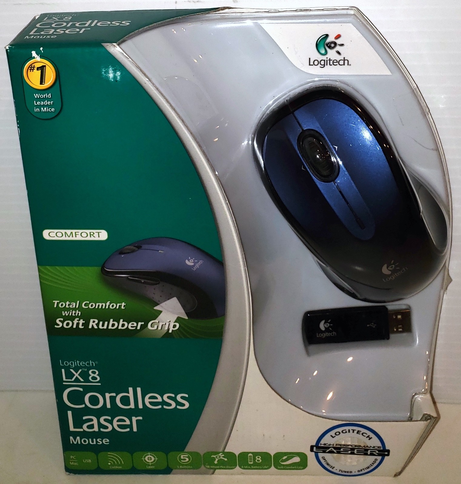 (Brand New) Logitech LX8 Cordless USB Laser Mouse PC MAC (Sealed In Retail Box)