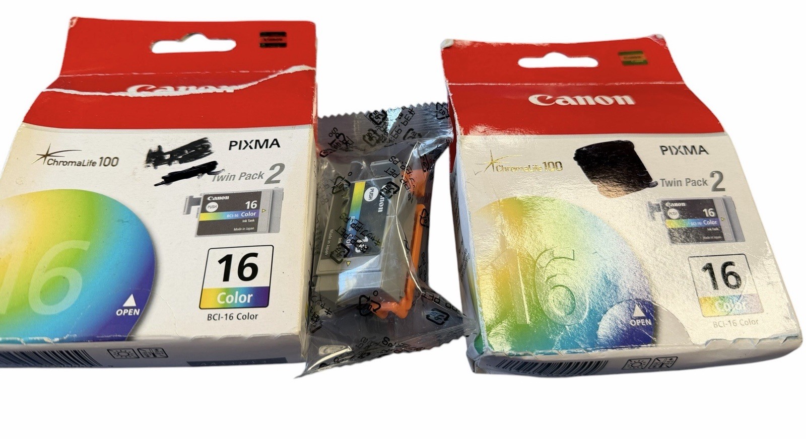 LOT 4 Genuine Canon PIXMA Color  Tank Cartridge BCI-16 Twin Pack~ 2 Boxes SEALED