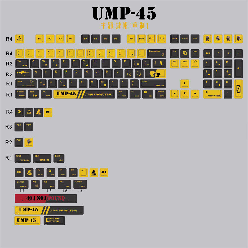 Girls Frontline UMP45 Keycaps Key Caps Set For CHERRY MX Keyboard （No Keyboard ）