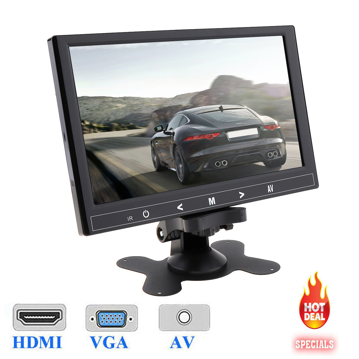 9" Portable LCD CCTV Monitor PC Screen HDMI VGA AV RCA for Raspberry Pi DSLR