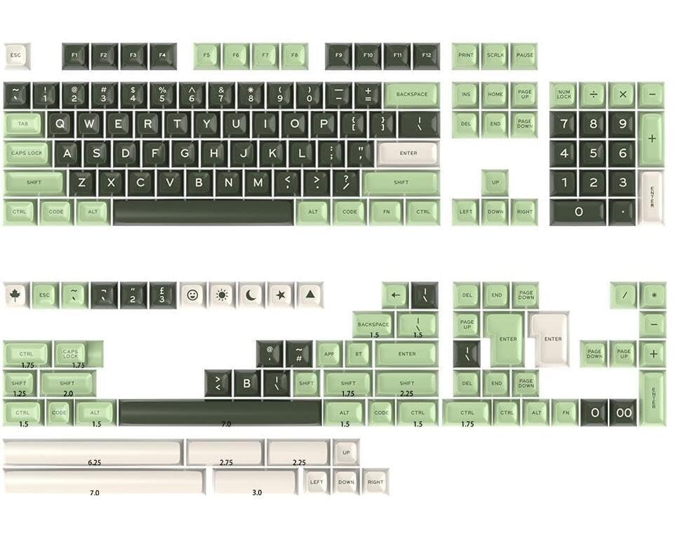 172 Keys PBT Keycaps SA Profile Double Shot Retro For MX Switches Salon