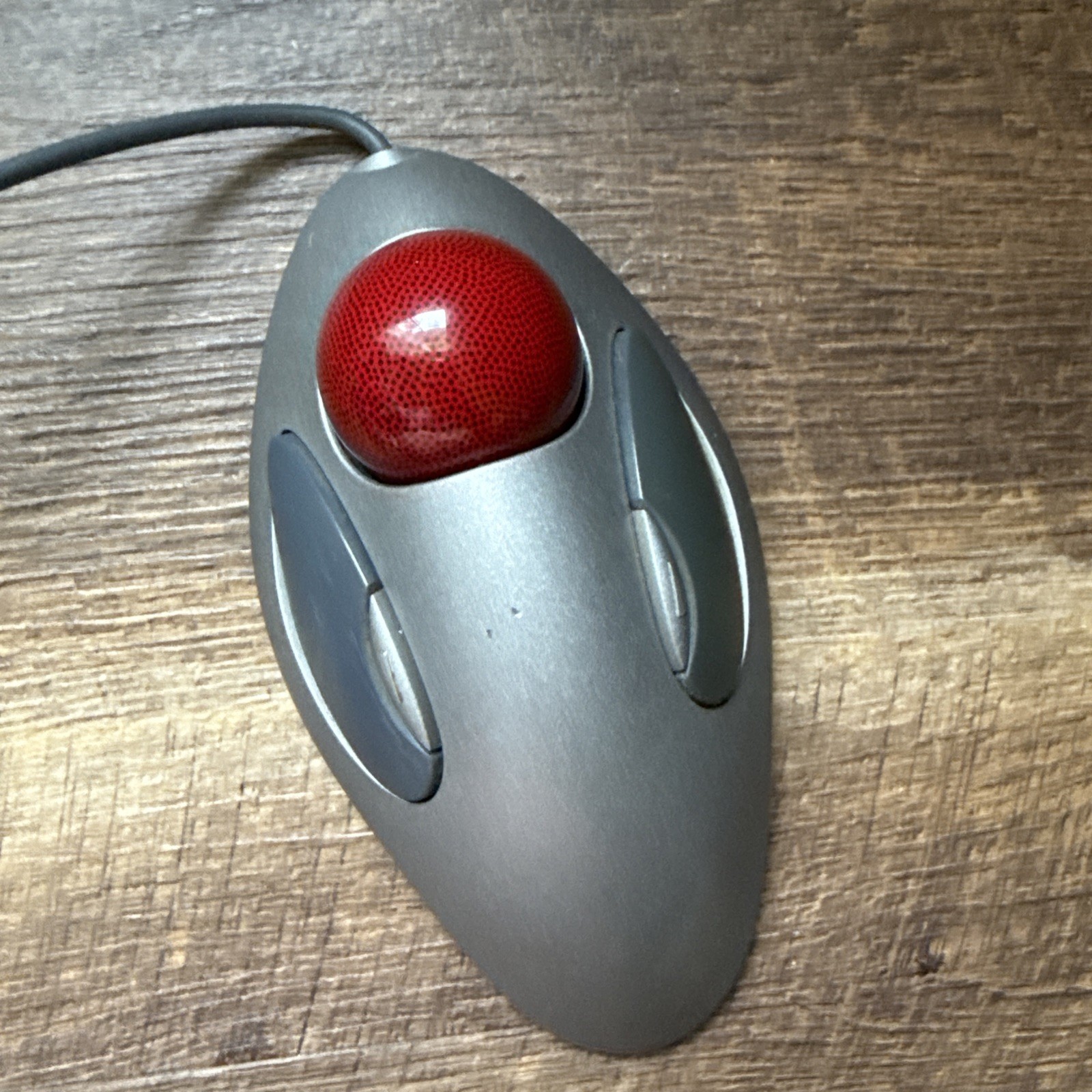 Logitech Trackman Marble T-BC21 810-000767 USB Mouse Gray Red - Tested