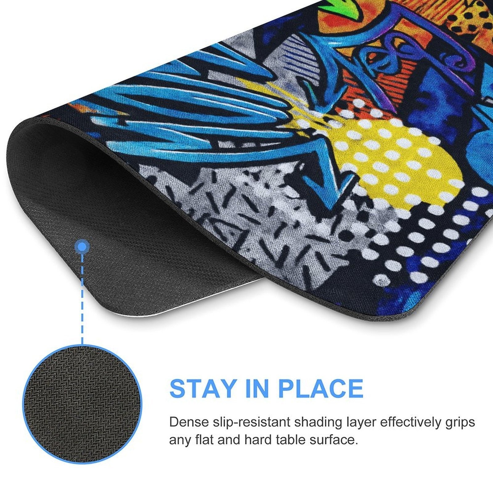 Mouse Pad Featuring Graffiti Colors, Stylish And High-Quality, with a Non-Slip