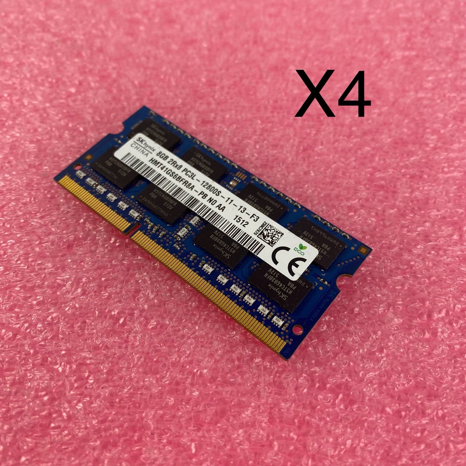 SK Hynix 8GB DDR3L PC3L-12800S Laptop Memory Ram HMT41GS6BFR8A-PB - Lot of 4