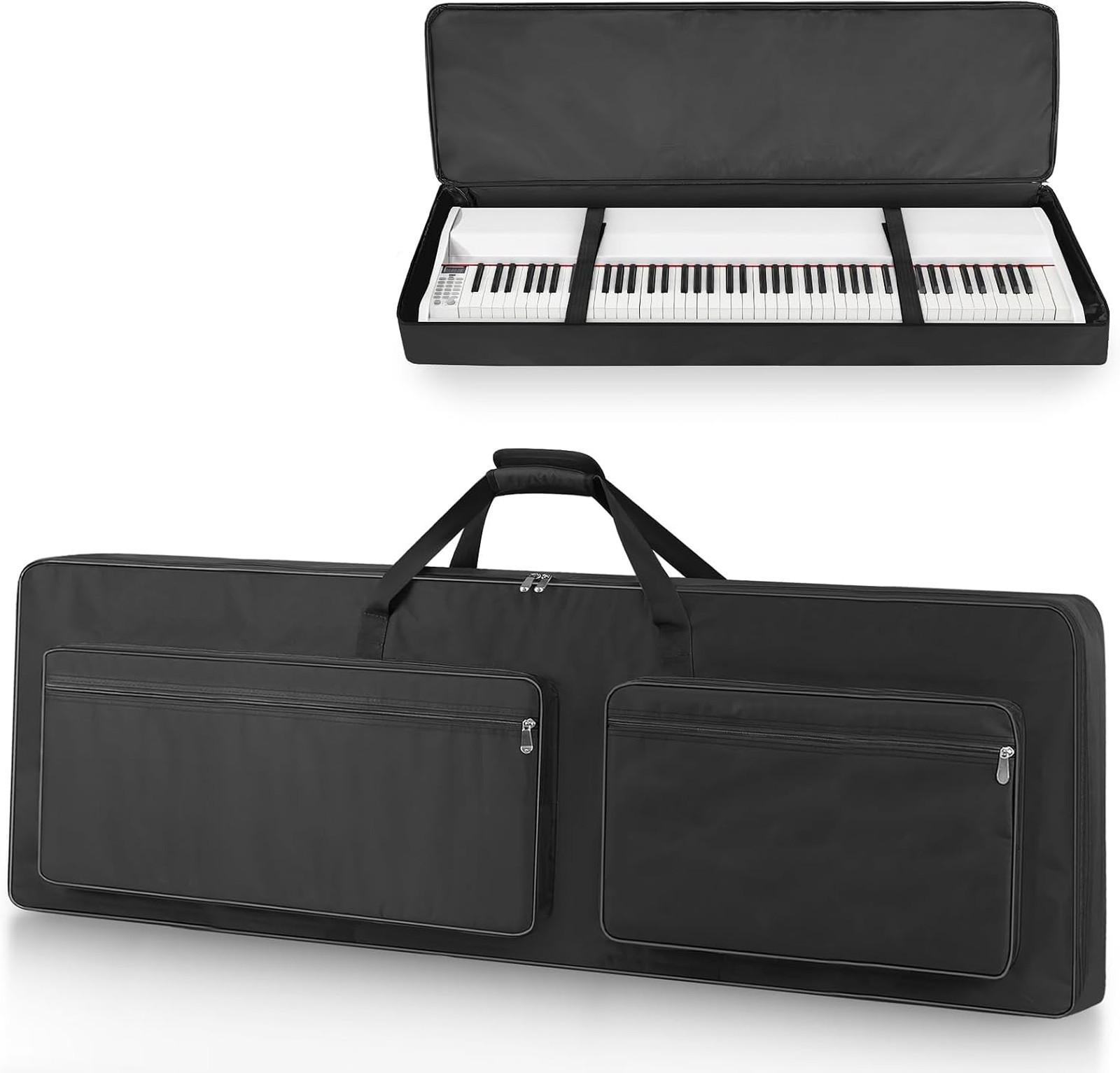 88 Key Keyboard Case 53.9''x7.1''x14.6'', Portable Padded Piano Bag Keyboard Gig