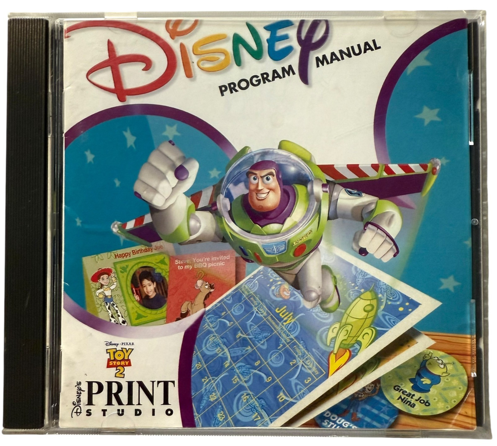 Toy Story 2 Disney Pixar Print Studio CD-Rom Windows PC 95 98 Vintage Software
