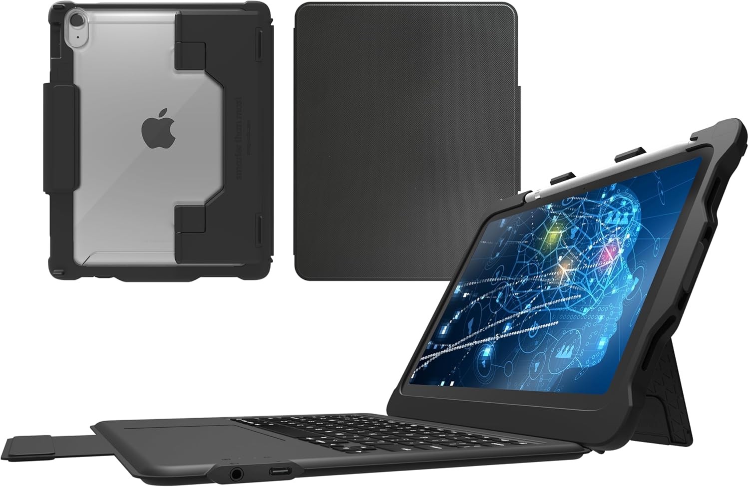 STM Goods Dux Keyboard Trackpad USB-C for iPad 10th, Connected Black 