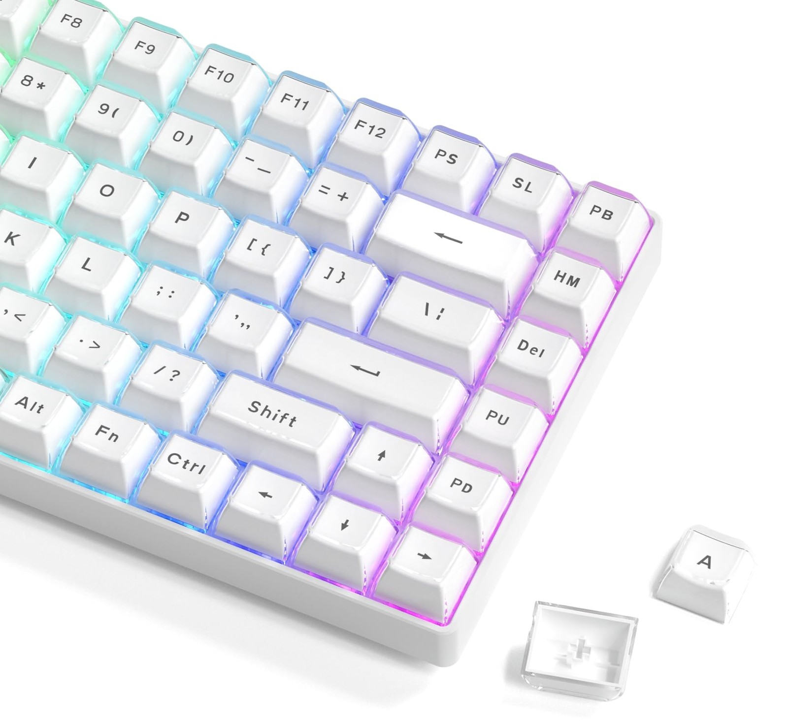 White Jelly Keycaps OEM Profile 113Key Cute Custom Set For Mechanical MX