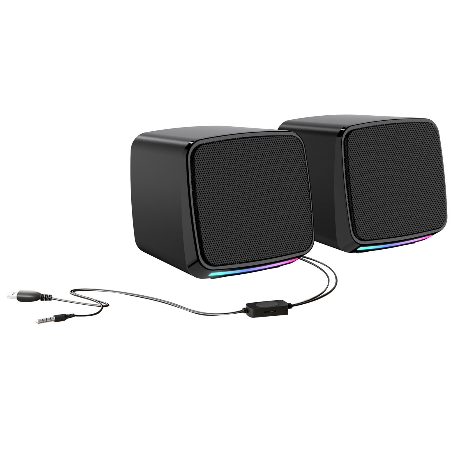1 Pair USB Powered Desktop Speakers for PC with Loud Distortion-Free Audio