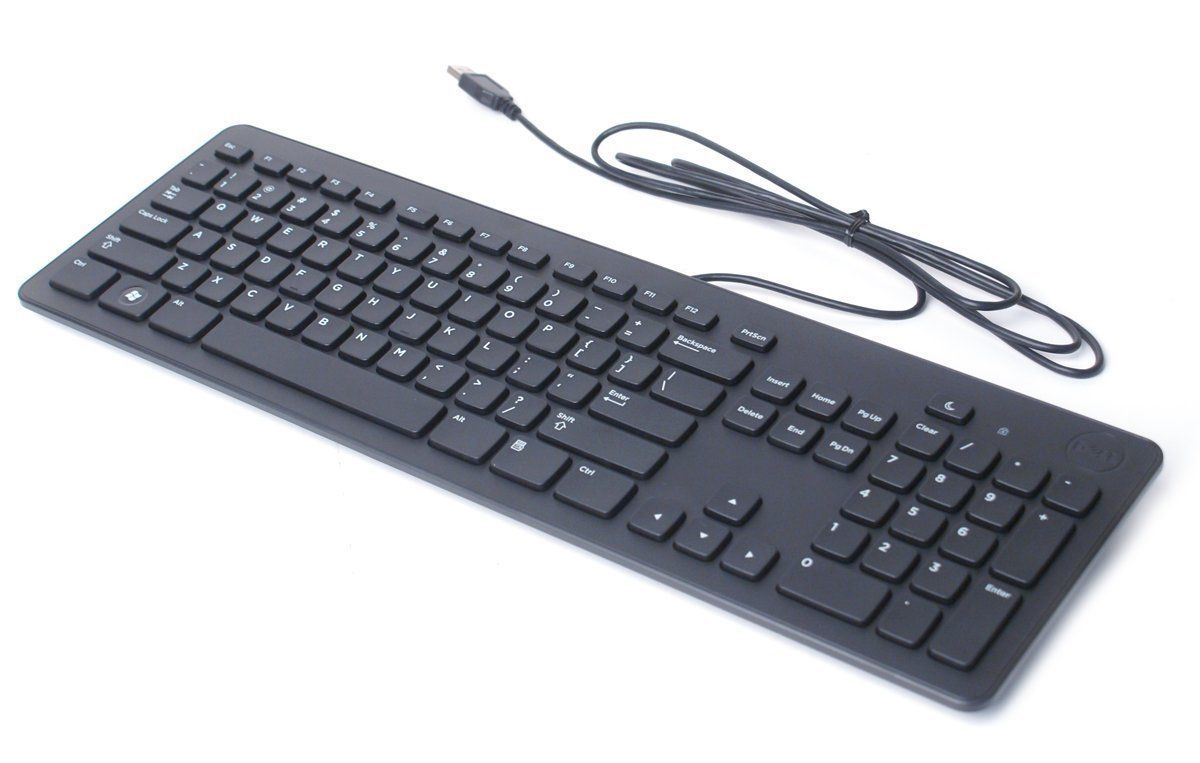 Genuine Dell (KB113P) Black USB Wired Slim Quiet Computer Keyboard Only **READ**