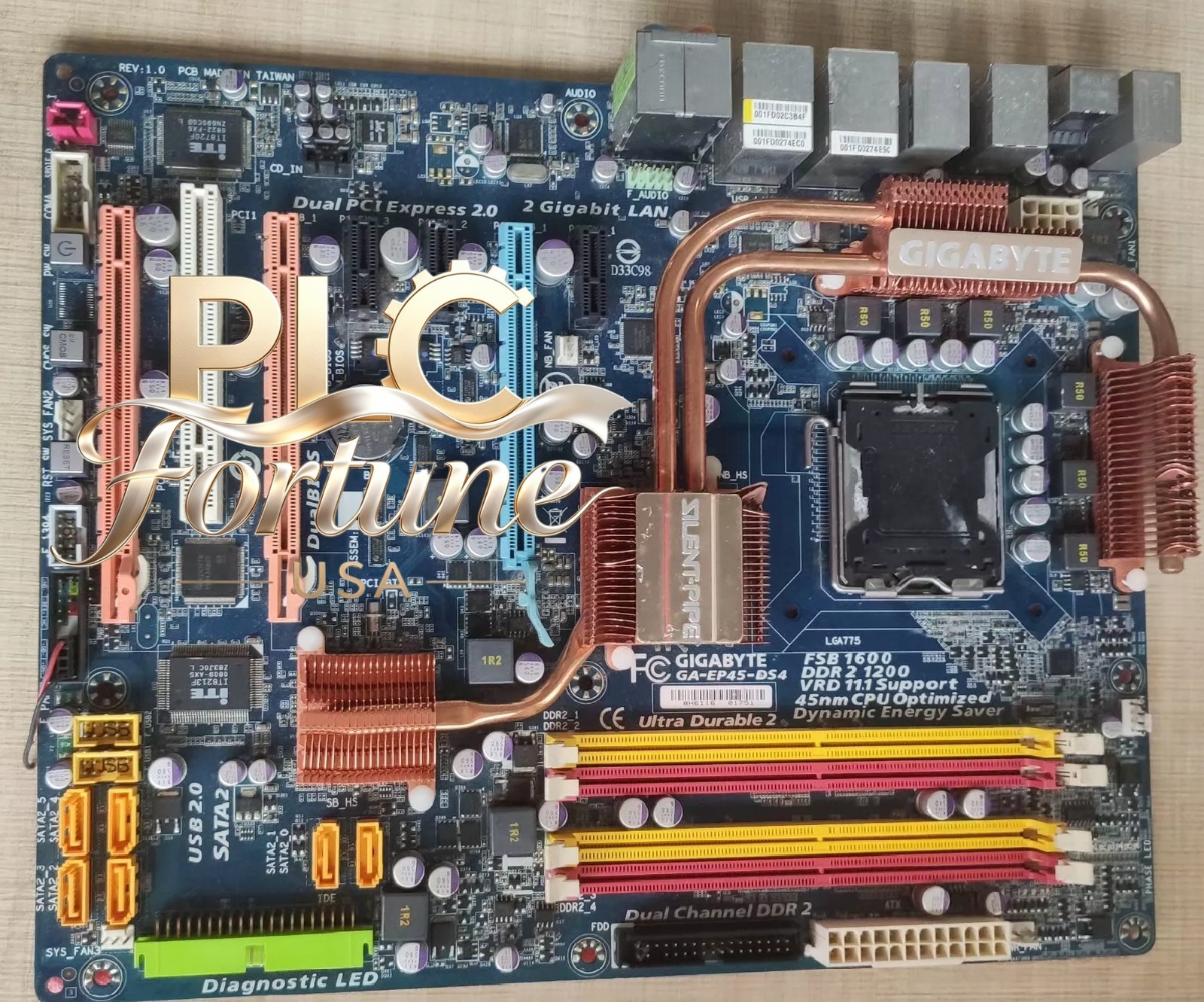 Used Gigabyte EP45-DS4 Intel P45 LGA775 DDR2 ATX 2*PCIe x16 Motherboard