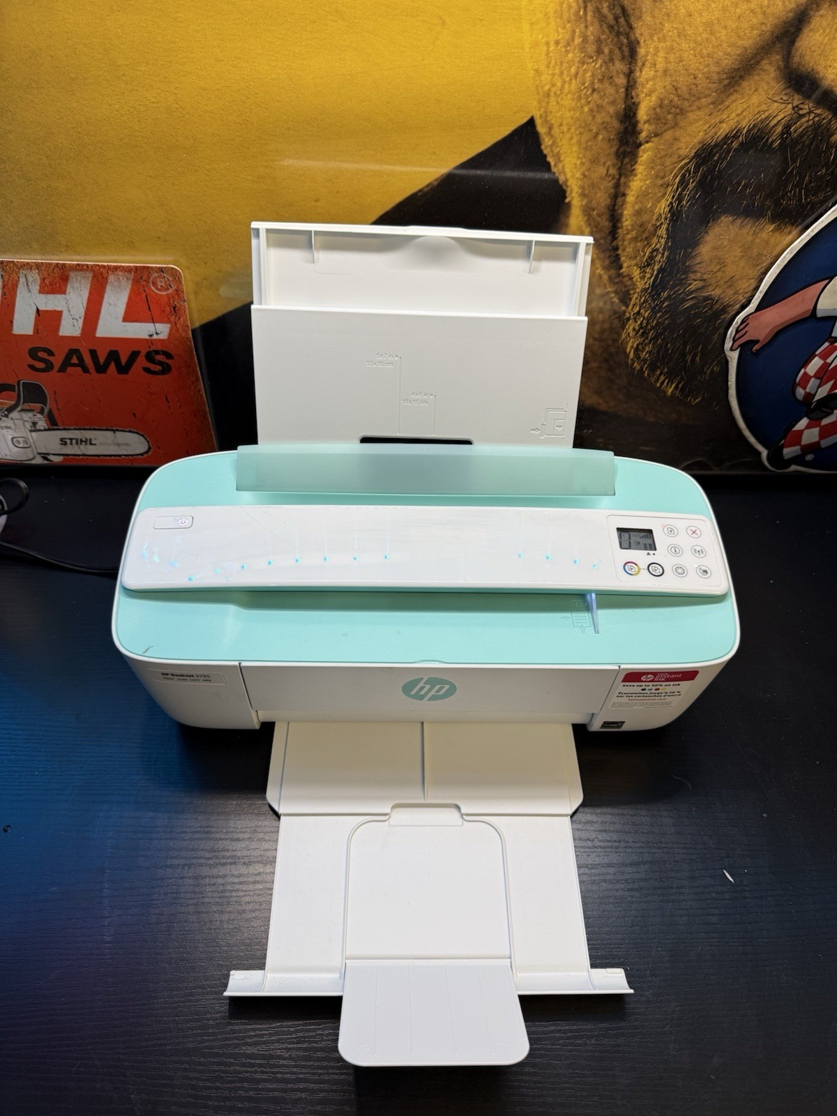 HP DeskJet 3755 Wireless All-in-One Printer Scanner Copier Seafoam Green
