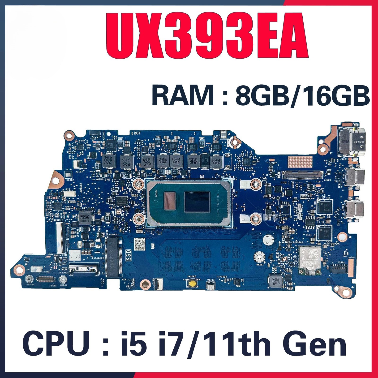 UX393E For ASUS UX393EA UX3000EA UX3000E Motherboard i5 i7 11th Gen RAM-8GB/16GB
