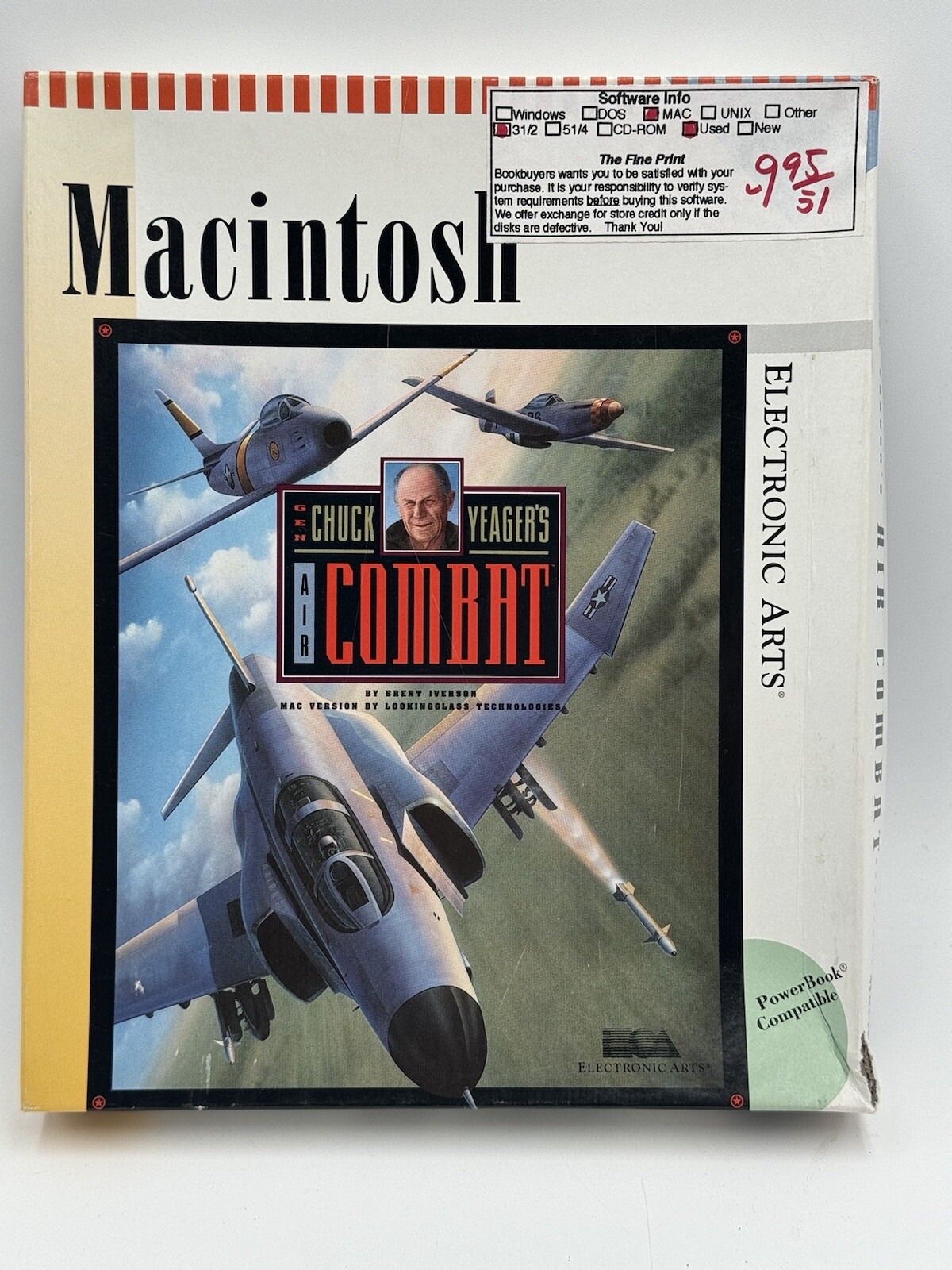 Vintage Chuck Yeager’s Air Combat Game For Macintosh Electronic Arts