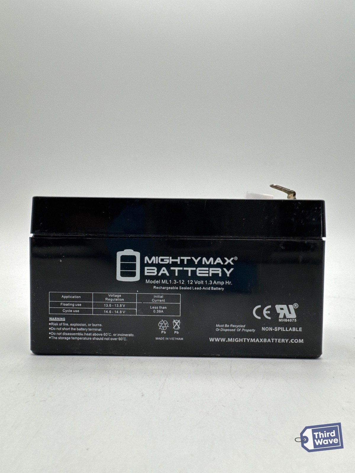 Mighty Max Battery SLA AGM Rechargeable Battery 12V 1.3AH F1 ML1.3-12