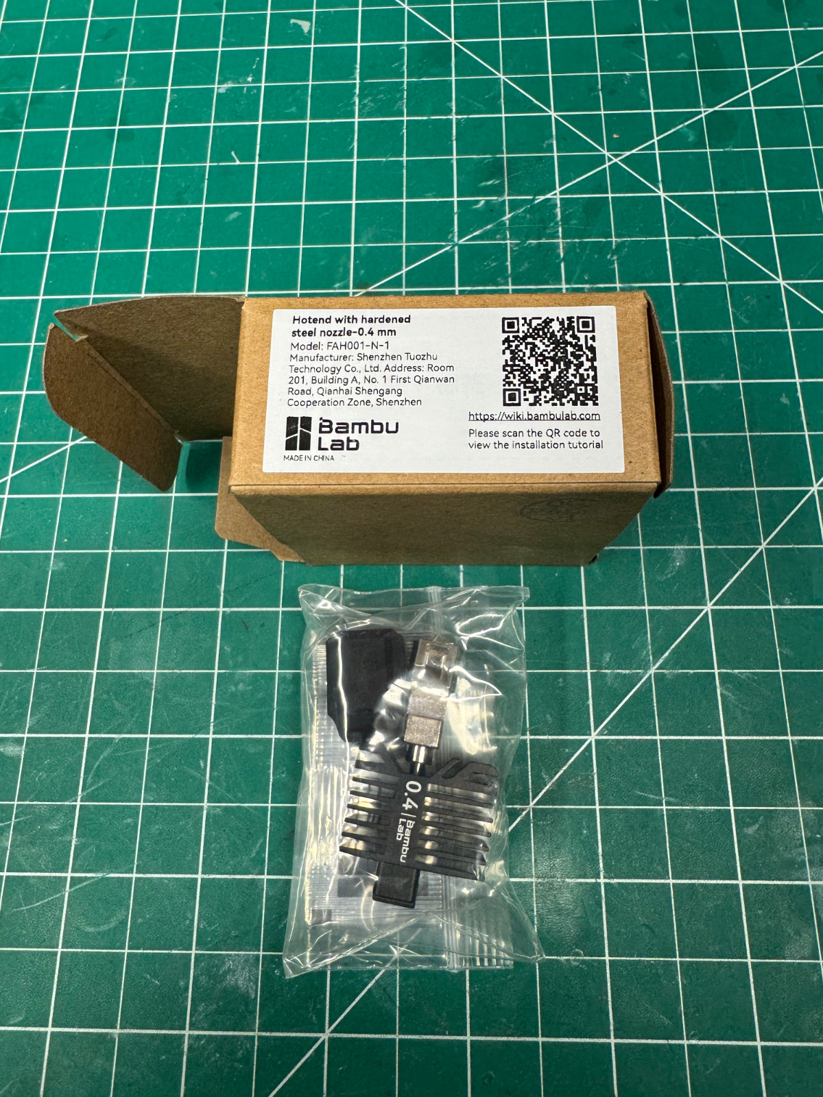 Bambu Lab 0.4mm Hardened Steel Nozzle-Only FAH001-N-1 X1/P1 OEM  