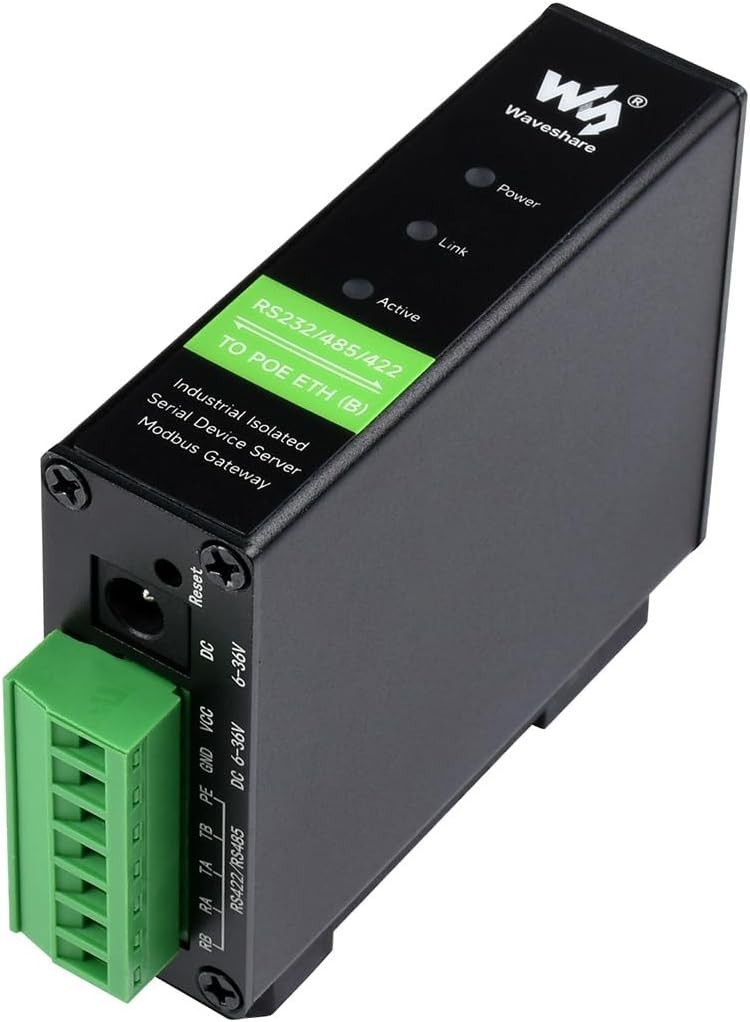 RS232/485/422 to RJ45 Ethernet Module, TCP/ to Serial, with POE Function, Bi-...