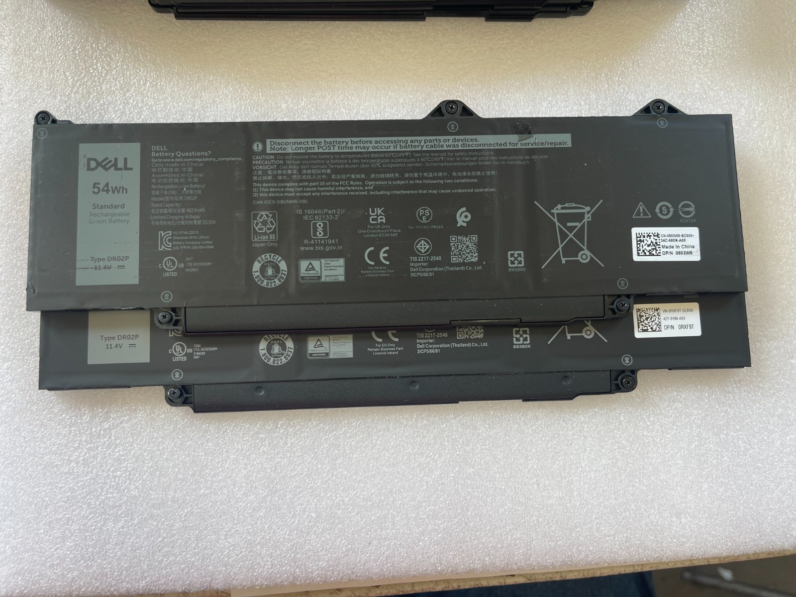 LOT 2 DR02P R73TC Battery  Dell Latitude 3340 3440 3540 3480 3580 5340 5540 5440
