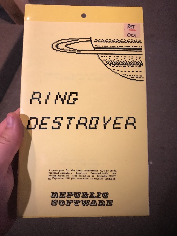 NOS Vintage TEXAS INSTRUMENTS TI-99/4A Ring Destroyer Republic Software Tape