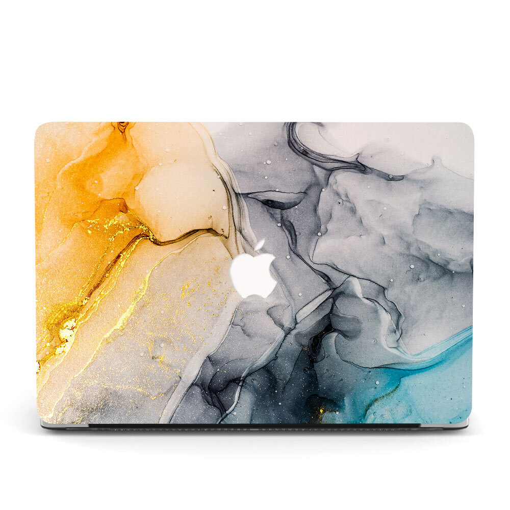 2in1 Shiny Color Fluid Marble Case For Macbook M4 Air 13 15 Pro 14 16 12 11 inch
