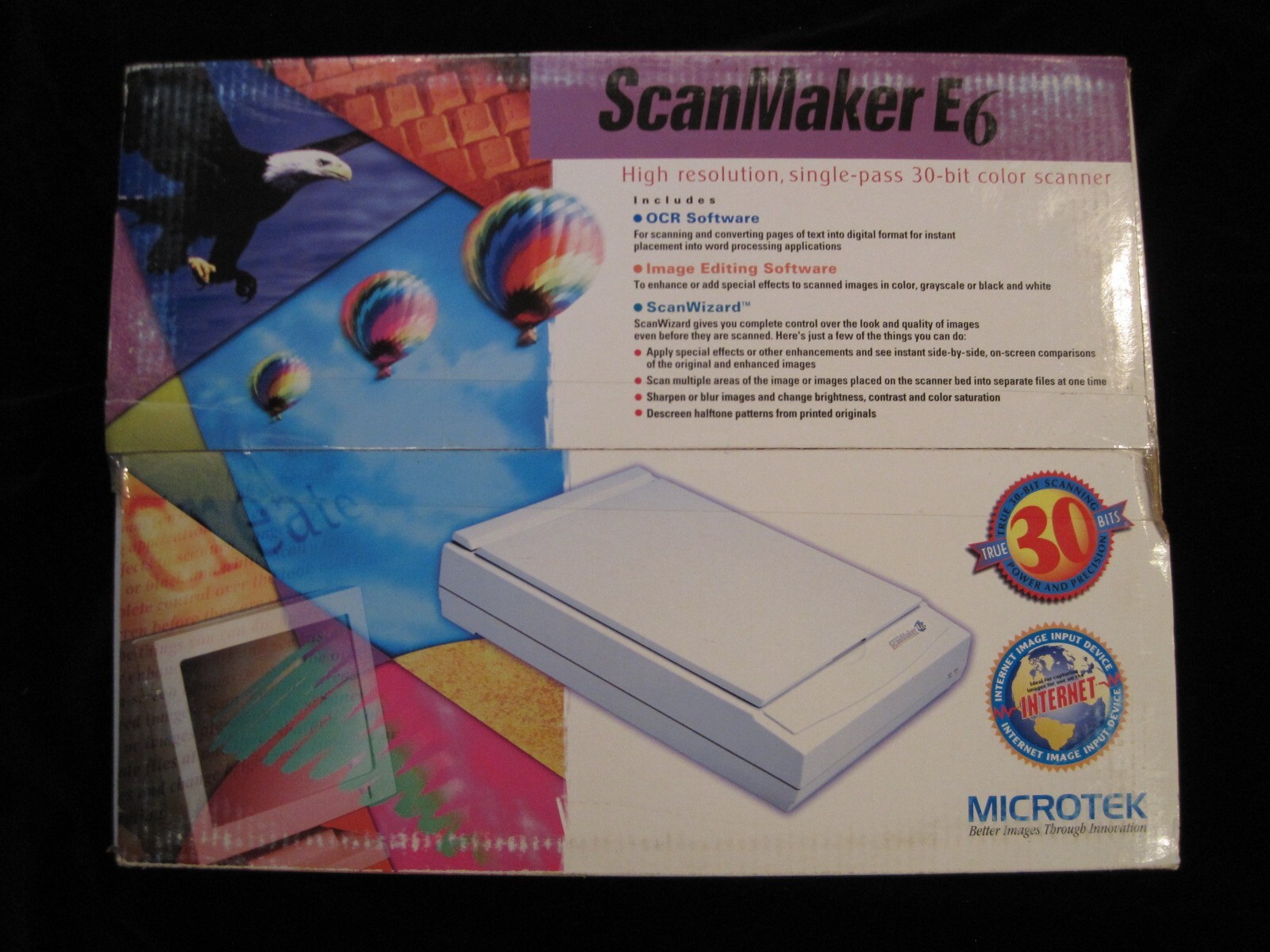 NEW Vintage Microtek Scanmaker E6 MRS-1200E6 Flatbed Scanner with Software NOS